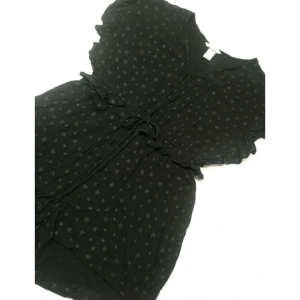 H&M black silver star ruffle sleeveless romper 12